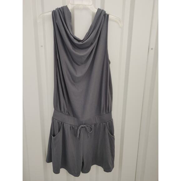 Echo Romper Pockets Scoop Neck Gray Large - Picture 1 of 4